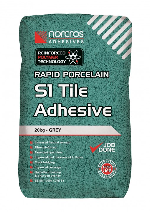Rapid Porcelain S1 Grey Tile Adhesive by Norcros Adhesives